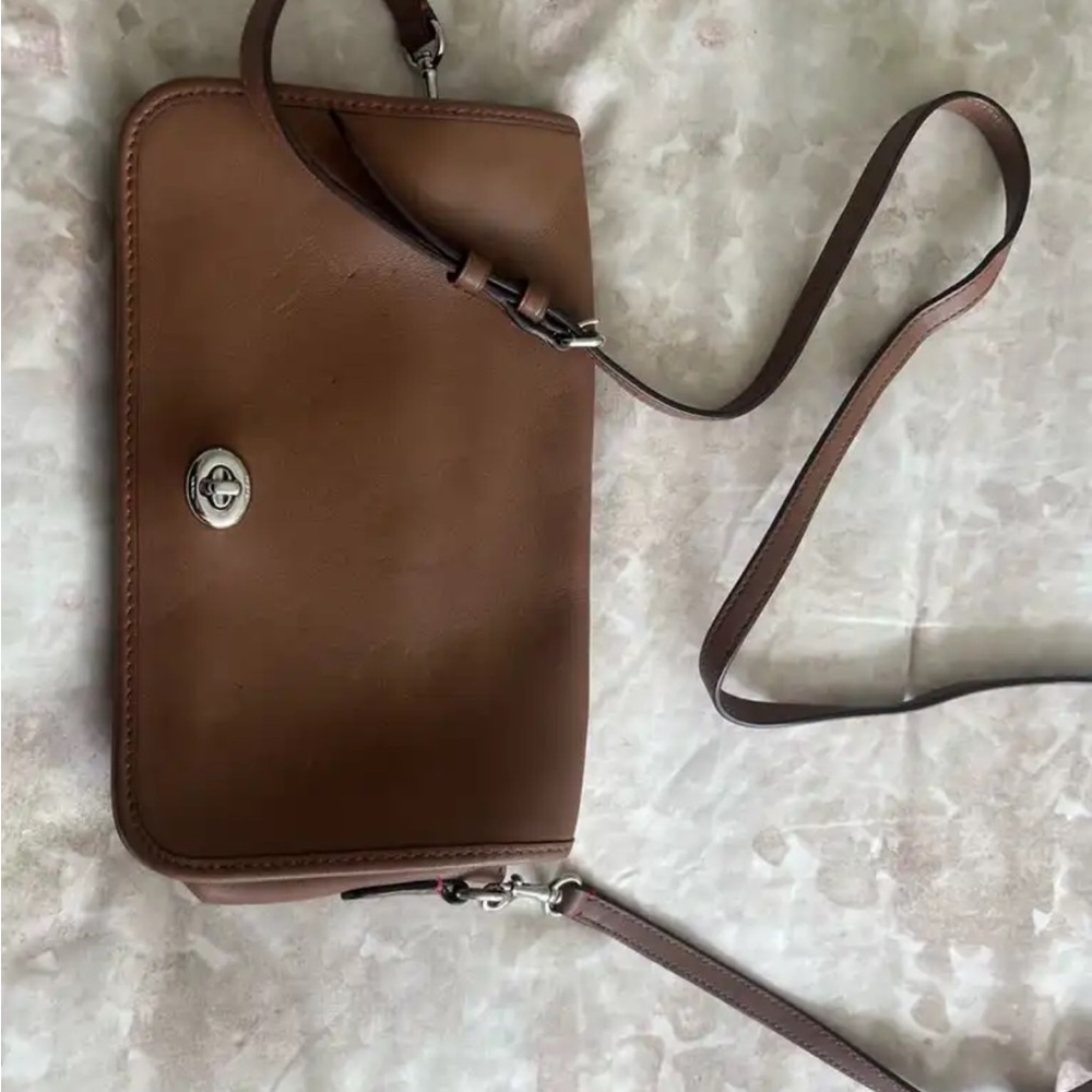 Coach Red and Brown Leather Bag
